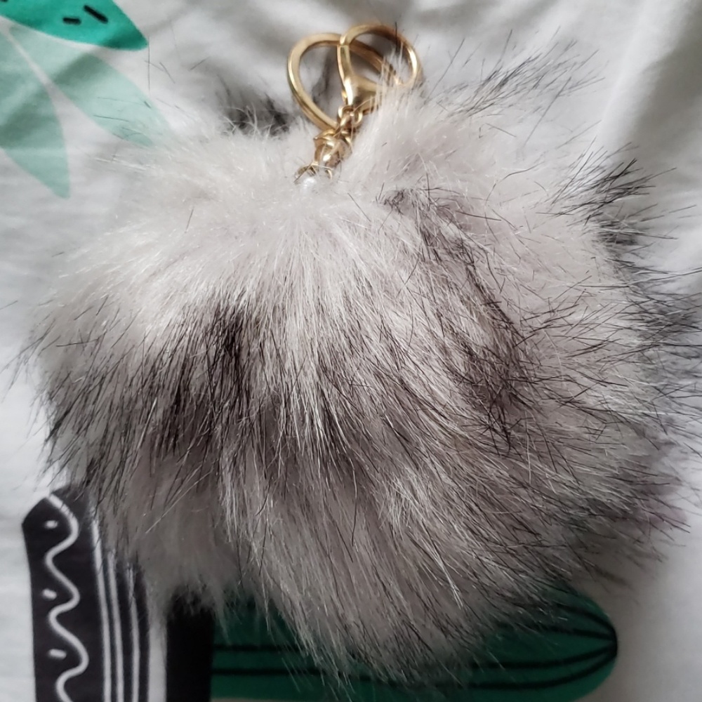 Grey Furball Keychain